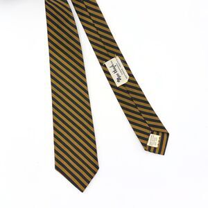 Vintage Mac Hugh Stripe Tie Gold Navy Ivy League Preppy Mod 60s USA
